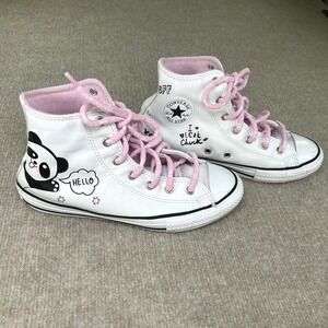 Converse Chuck Taylor Panda Leather High Top Sneakers White Pink 669725C Size5.5